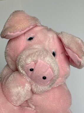 Pig Hand Puppet Plush Pink 10 Inch Farm Stuffed Animal Toy by Anya? Vintage